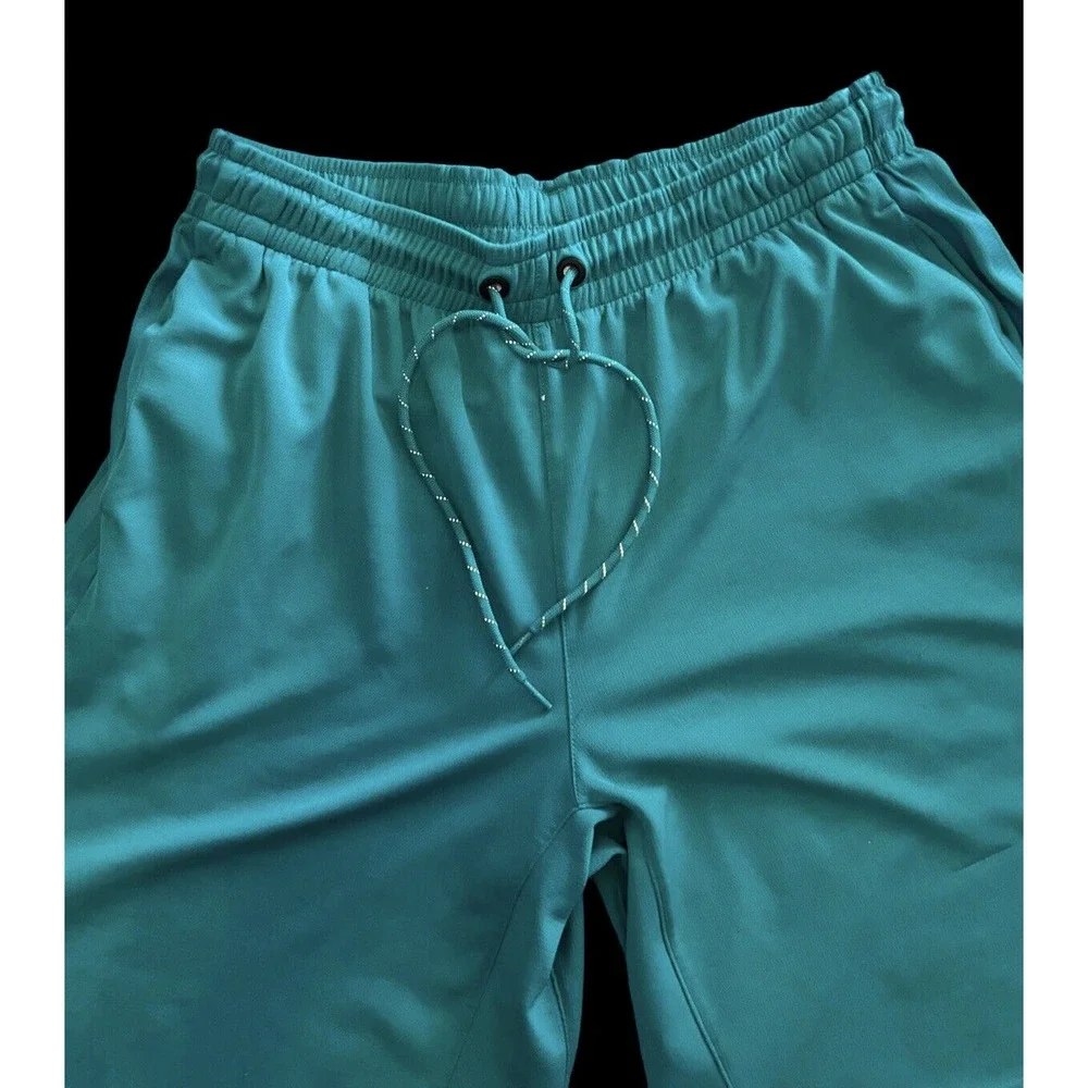 ADIDAS 3 Stripes Basketball Shorts, Teal Blue/Green, 9